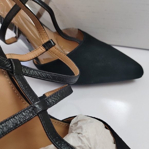New Calvin Klein Black Suede Stiletto Heel Pumps - Picture 4 of 6